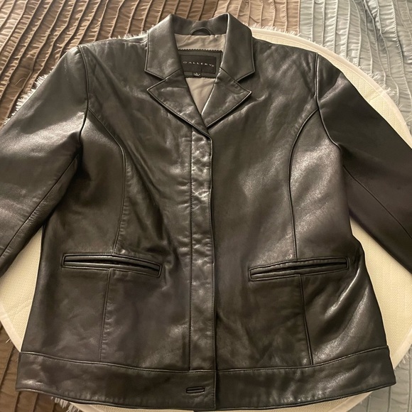Black Gallery Leather Jacket size L EUC - Picture 4 of 16